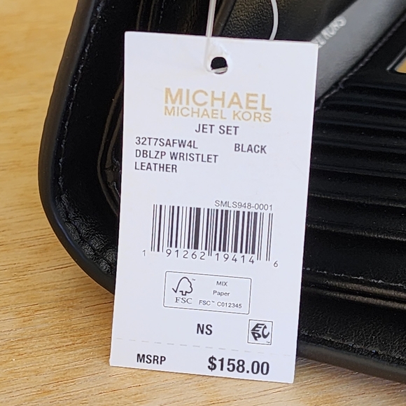 Michael Kors Jet Set Double Zip Wristlet Black - Picture 5 of 6